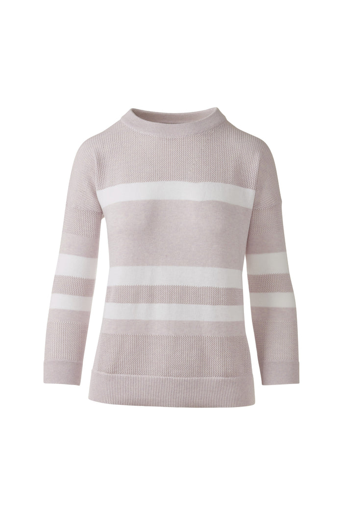 Kinross Mesh Stripe Crew Sweater available at Barbara Katz