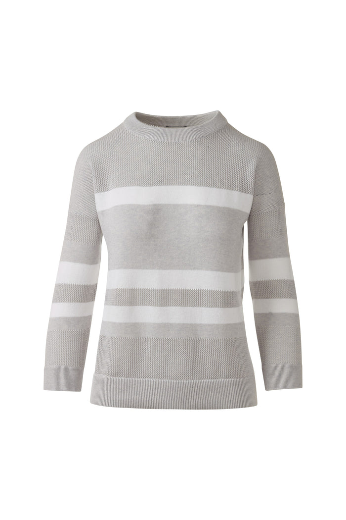 Kinross Mesh Stripe Crew Sweater available at Barbara Katz