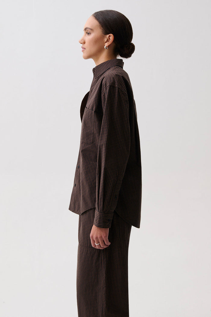 Pistola Mila Button Down Wrap Top in Hot Toddy available at Barbara Katz