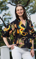 Dizzy-Lizzie Milano Top in Black Dragon Print available at Barbara Katz