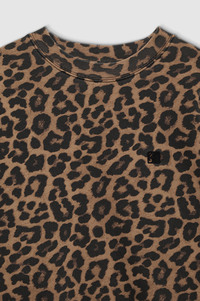 ANINE BING Miles Sweatshirt - Black And Brown Leopard - Detail View