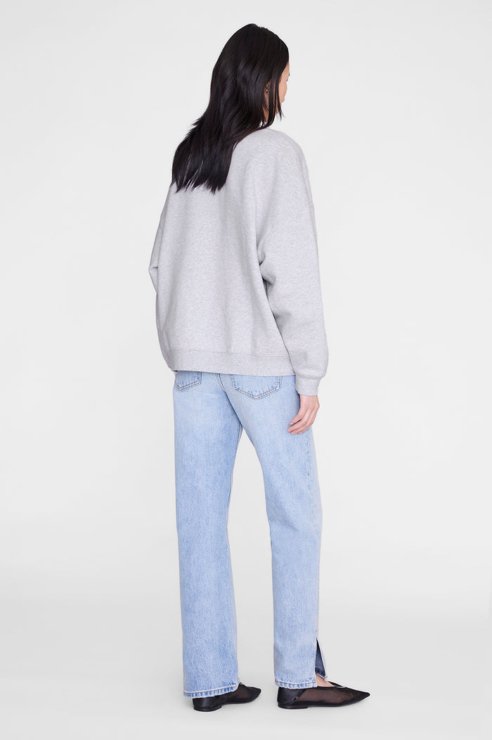 ANINE BING Miles Sweatshirt Anine Bing Leopard - Heather Grey - on model back