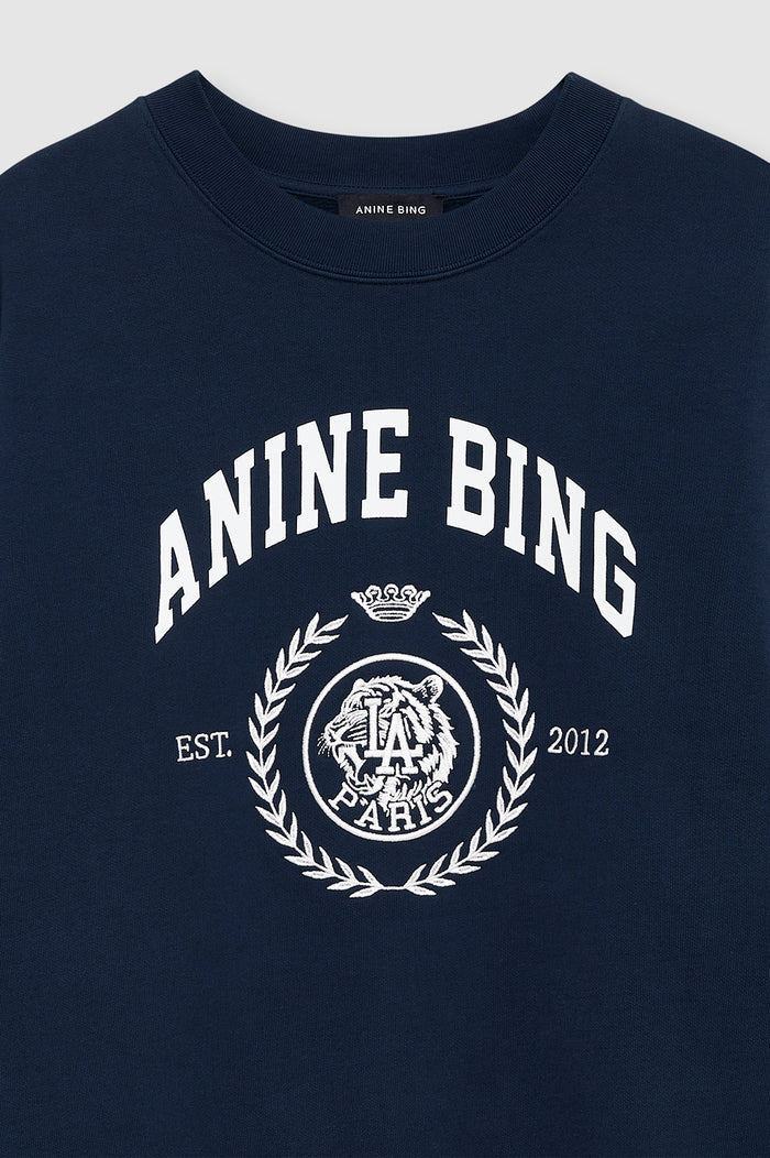 ANINE BING Miles Sweatshirt Collegiate - Dark Navy - detail view