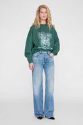 ANINE BING - Miles Sweatshirt Leo Muse - Deep Emerald - on model front