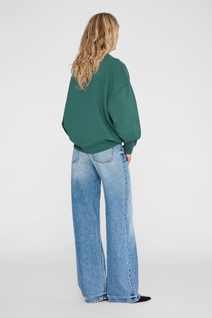 ANINE BING - Miles Sweatshirt Leo Muse - Deep Emerald - on model back