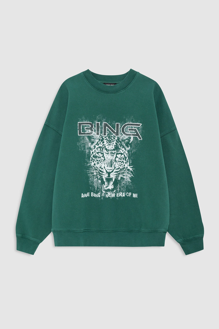 ANINE BING - Miles Sweatshirt Leo Muse - Deep Emerald - front view
