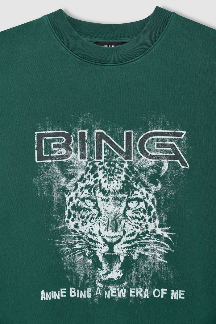 ANINE BING - Miles Sweatshirt Leo Muse - Deep Emerald - front view