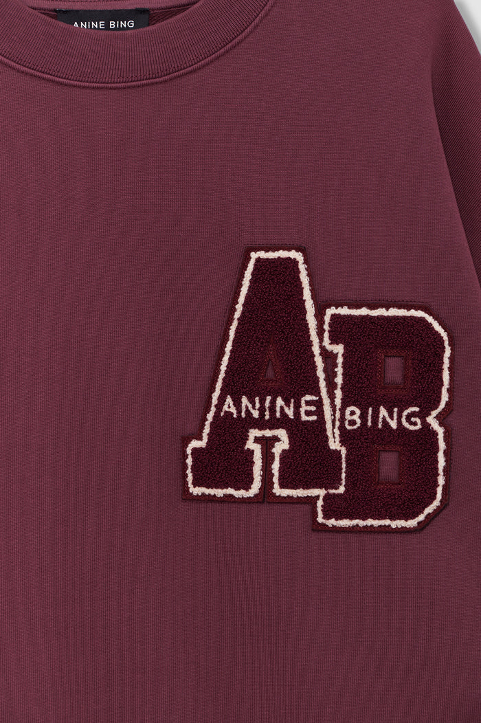 ANINE BING Miles Sweatshirt Letterman - Fig - detail view