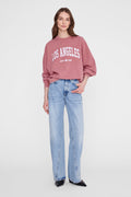ANINE BING Miles Sweatshirt Los Angeles University - Earth Red - on model front