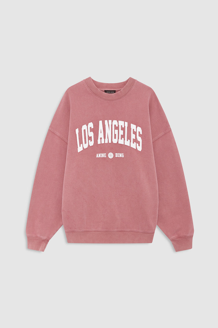 ANINE BING Miles Sweatshirt Los Angeles University - Earth Red - front view