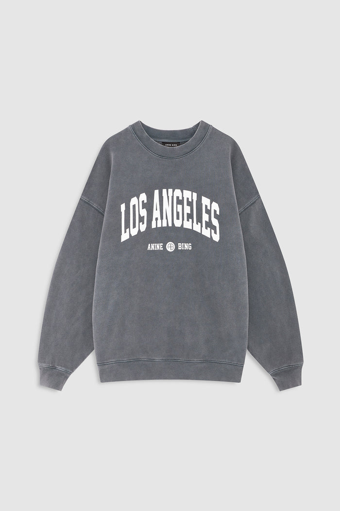 ANINE BING Miles Sweatshirt Los Angeles University - Washed Grey - front view