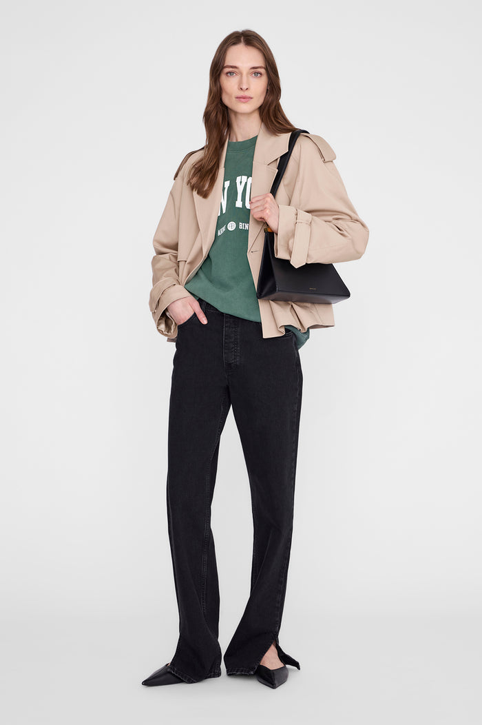 ANINE BING Miles Sweatshirt New York University - Cilantro - on model front second image