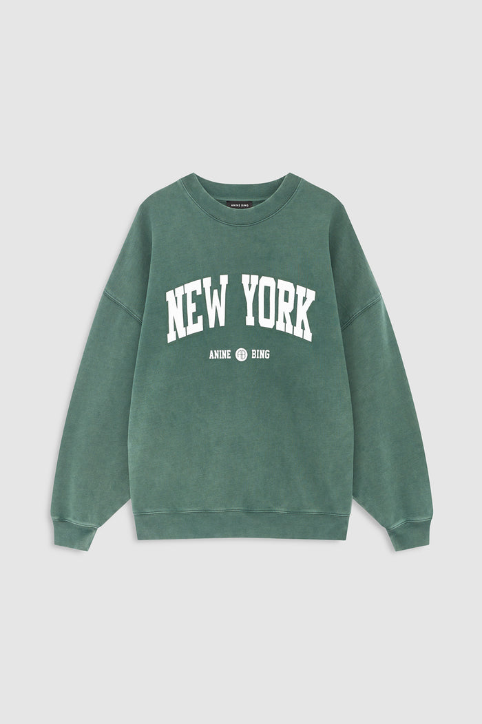 ANINE BING Miles Sweatshirt New York University - Cilantro - front view