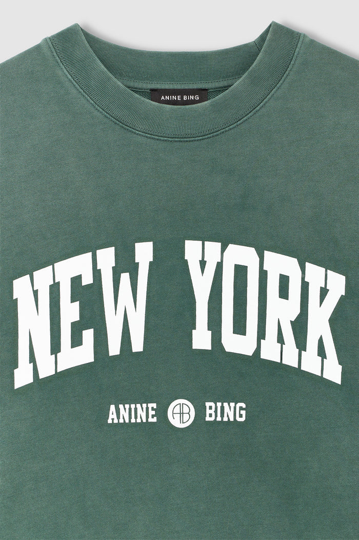 ANINE BING Miles Sweatshirt New York University - Cilantro - detail view