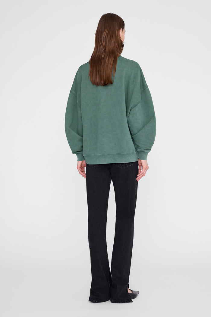 ANINE BING Miles Sweatshirt New York University - Cilantro - on model back