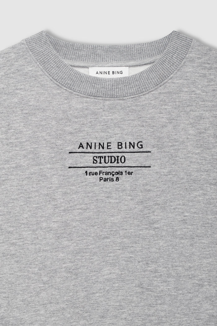 ANINE BING Miles Sweatshirt Studio - Heather Grey - detail view