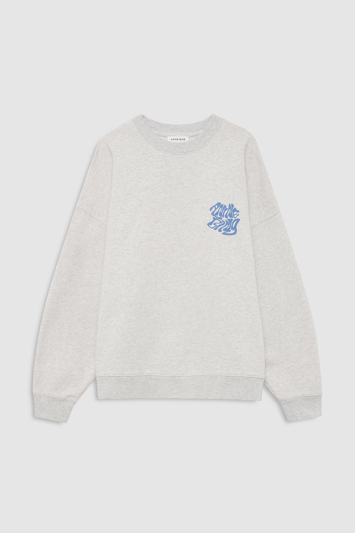 ANINE BING Miles Sweatshirt Waves - Heather Grey - front view