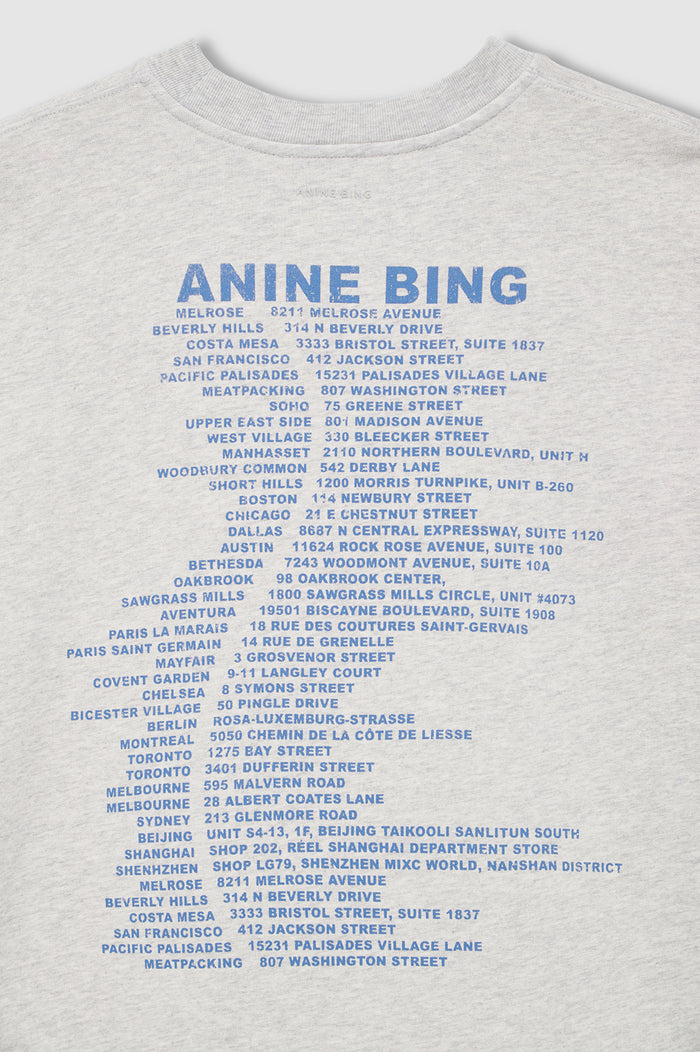 ANINE BING Miles Sweatshirt Waves - Heather Grey - detail view