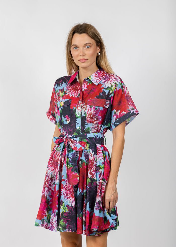 Dizzy-Lizzie Mini Mrs Maisel Dress - Floral Print available at Barbara Katz