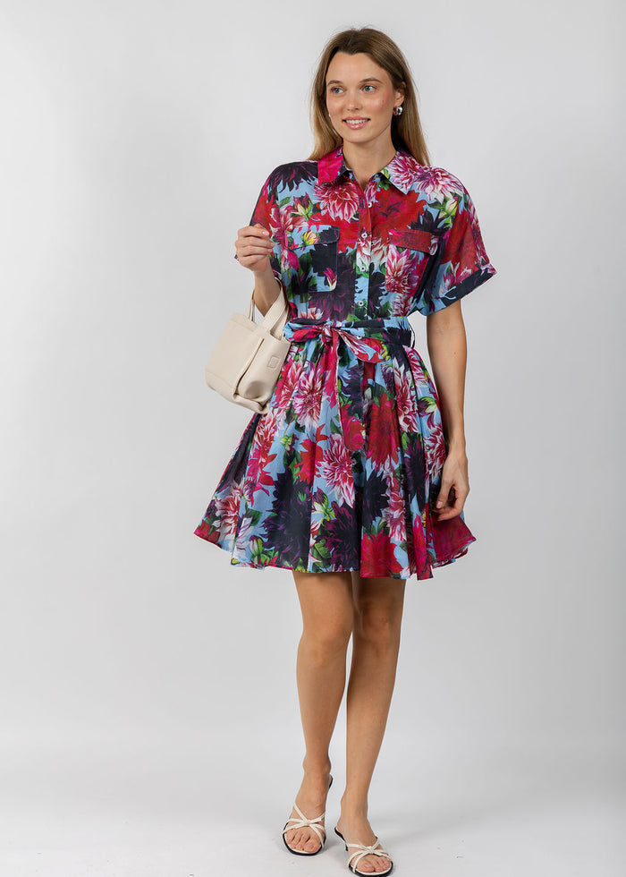 Dizzy-Lizzie Mini Mrs Maisel Dress - Floral Print available at Barbara Katz