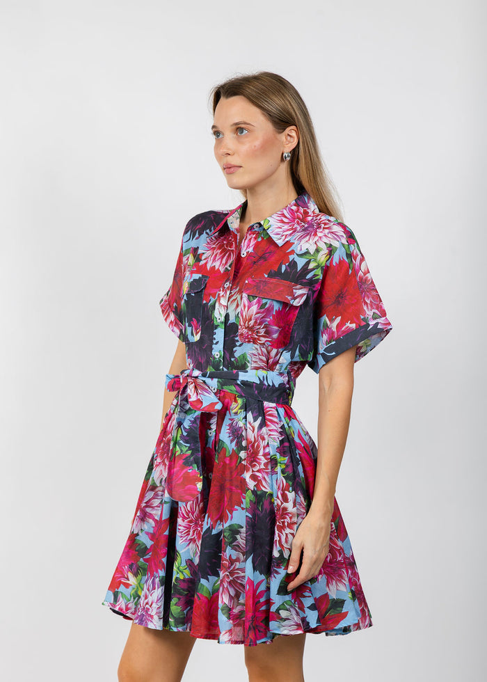 Dizzy-Lizzie Mini Mrs Maisel Dress - Floral Print available at Barbara Katz