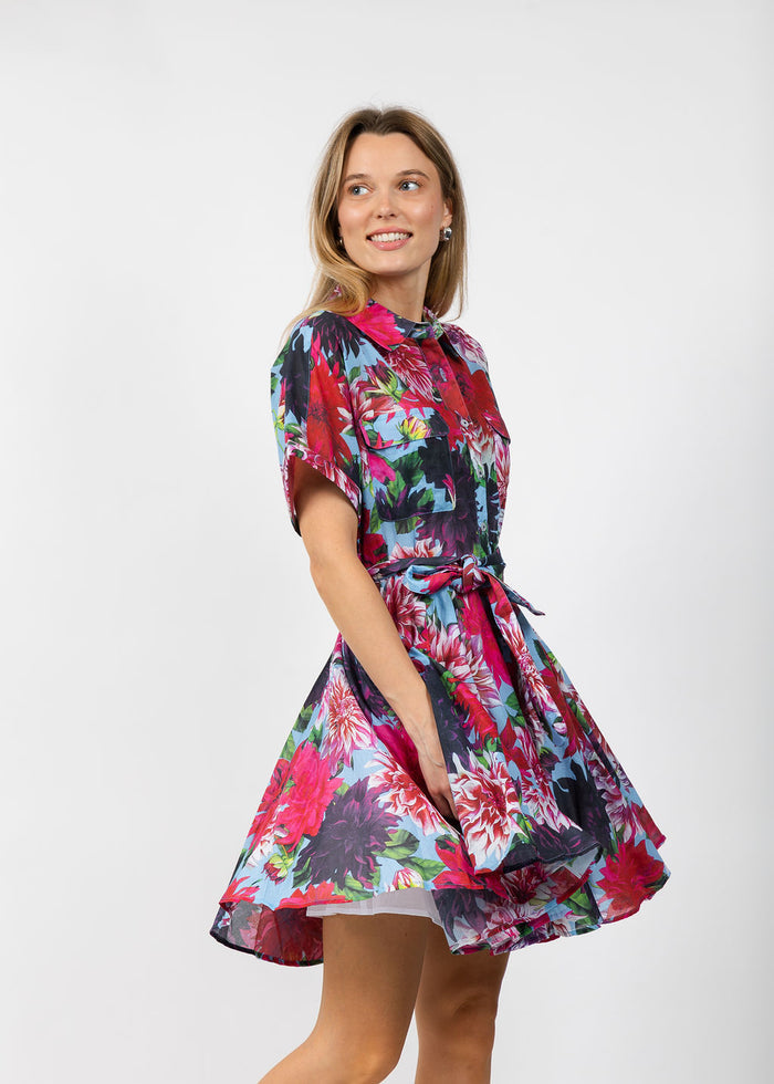 Dizzy-Lizzie Mini Mrs Maisel Dress - Floral Print available at Barbara Katz