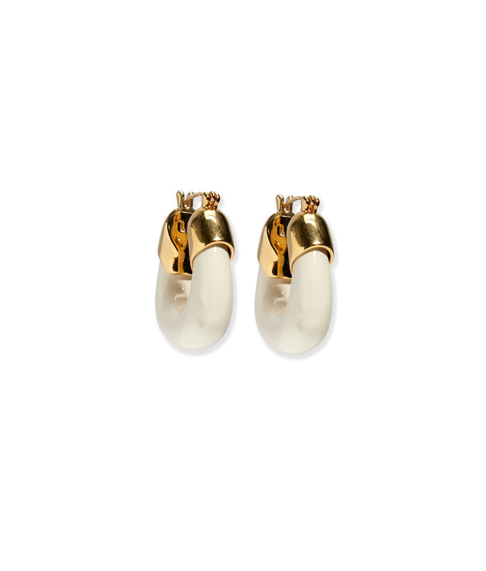 Lizzie Fortunato Mini Organic Hoops in Alabaster available at Barbara Katz