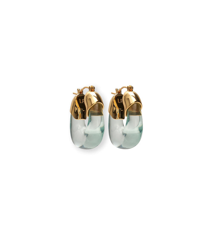Lizzie Fortunato Mini Organic Hoops in Aqua available at Barbara Katz