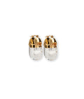 Lizzie Fortunato Mini Organic Hoops in Gold & Clear available at Barbara Katz