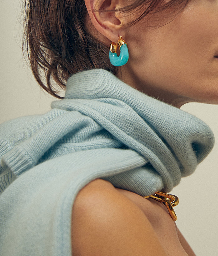 Lizzie Fortunato Mini Organic Hoops in Pool available at Barbara Katz