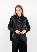Terra Modern Asymmetric Blouse in Black available at Barbara Katz