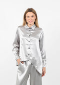 Terra Modern Asymmetric Blouse in Light Taupe available at Barbara Katz
