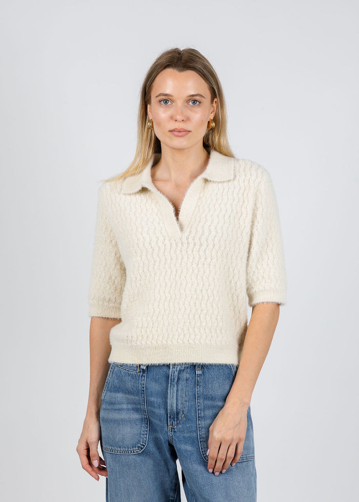 BK Moisa Polo Sweater in Birch available at Barbara Katz