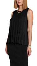 Molly Pleated Swing Top, Black - Barbara Katz