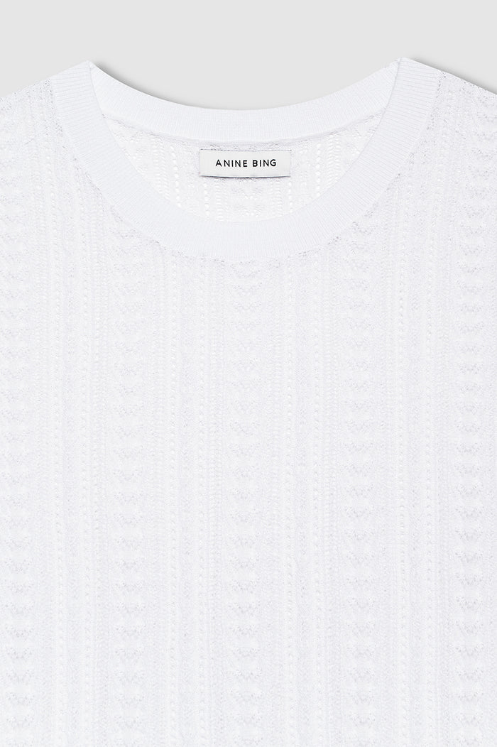 ANINE BING Moni Crop Tank - White - detail view