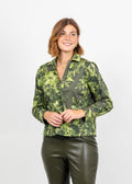 Hinson Wu Monica Long Sleeve Autumn Floral Print Shirt available at Barbara Katz