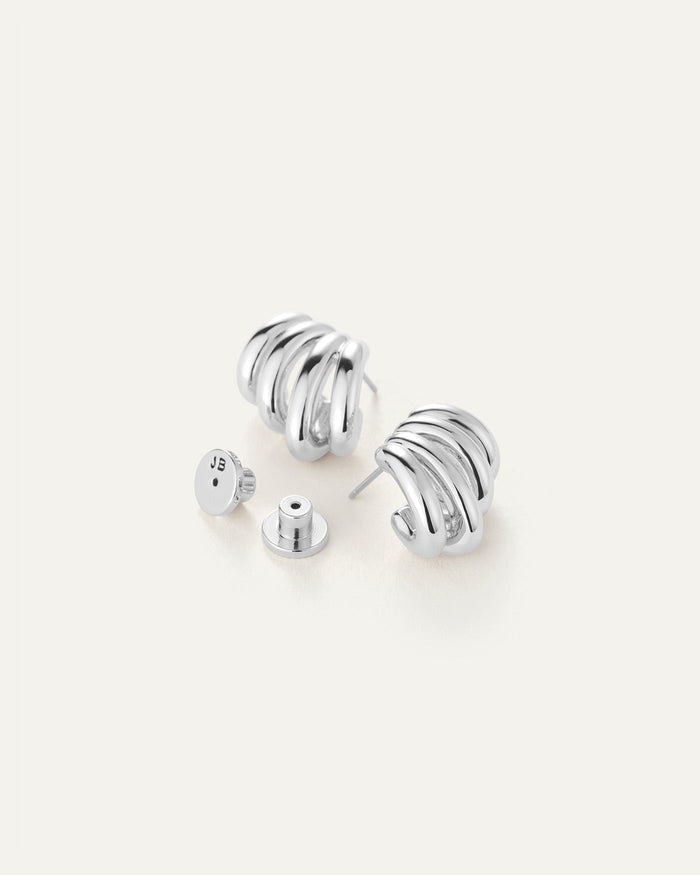 Jenny Bird Monroe Earrings in Silver available at Barbara Katz