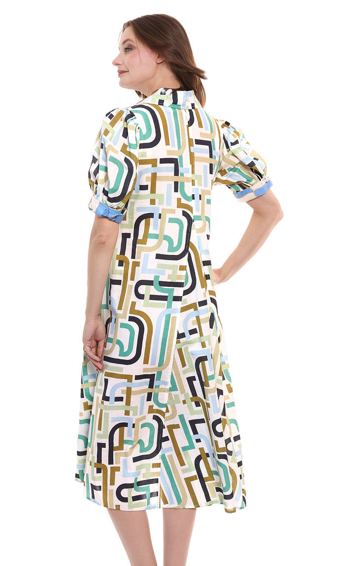 Dizzy-Lizzie Montauk Dress - Abstract Print available at Barbara Katz