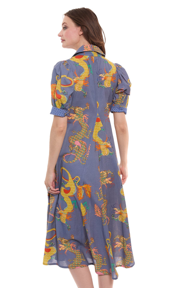 Dizzy-Lizzie Montauk Dress - Blue Dragons Print available at Barbara Katz