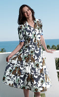Dizzy-Lizzie Montauk Dress in Cheetahs & Floral available at Barbara Katz