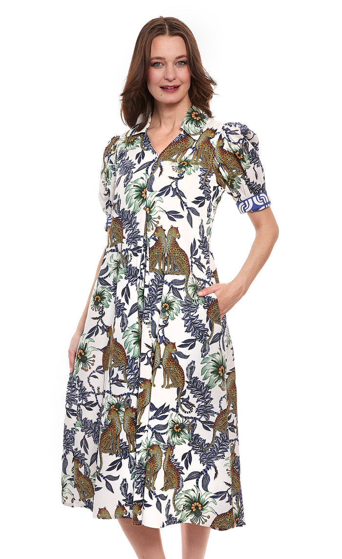 Dizzy-Lizzie Montauk Dress in Cheetahs & Floral available at Barbara Katz