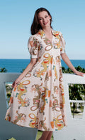 Dizzy-Lizzie Montauk Dress in Natural Dragon Print available at Barbara Katz