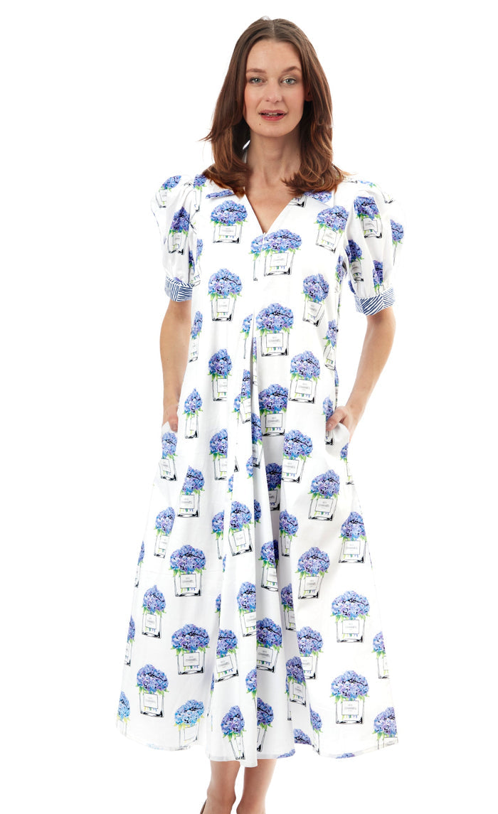 Dizzy-Lizzie Montauk Dress - Perfume And Hydrangeas available at Barbara Katz