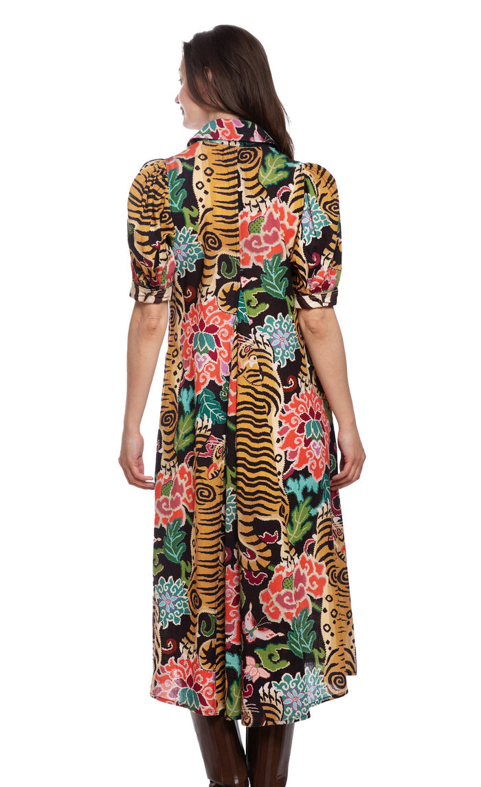 Dizzy-Lizzie Montauk Dress - Tiger Rug Print available at Barbara Katz