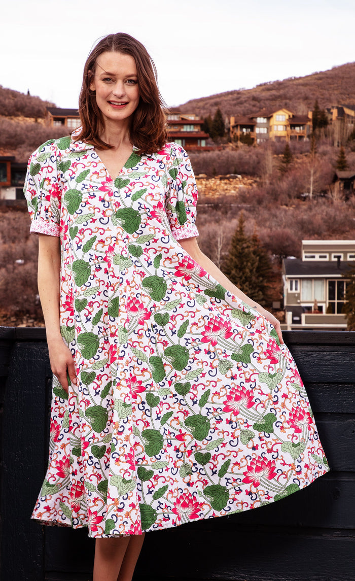 Dizzy-Lizzie Montauk Dress - White Floral available at Barbara Katz