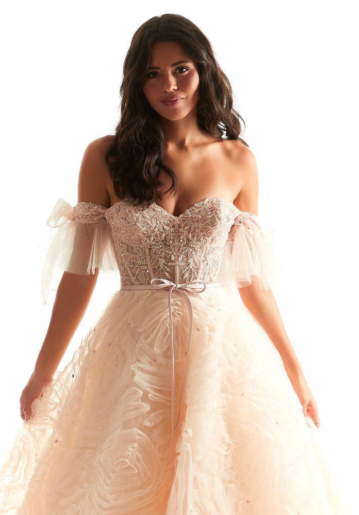 Morilee Ruffle Lace Ball Gown Prom Dress 49068