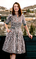Dizzy-Lizzie Mrs. Maisel Dress - Chocolate Zebra Print available at Barbara Katz
