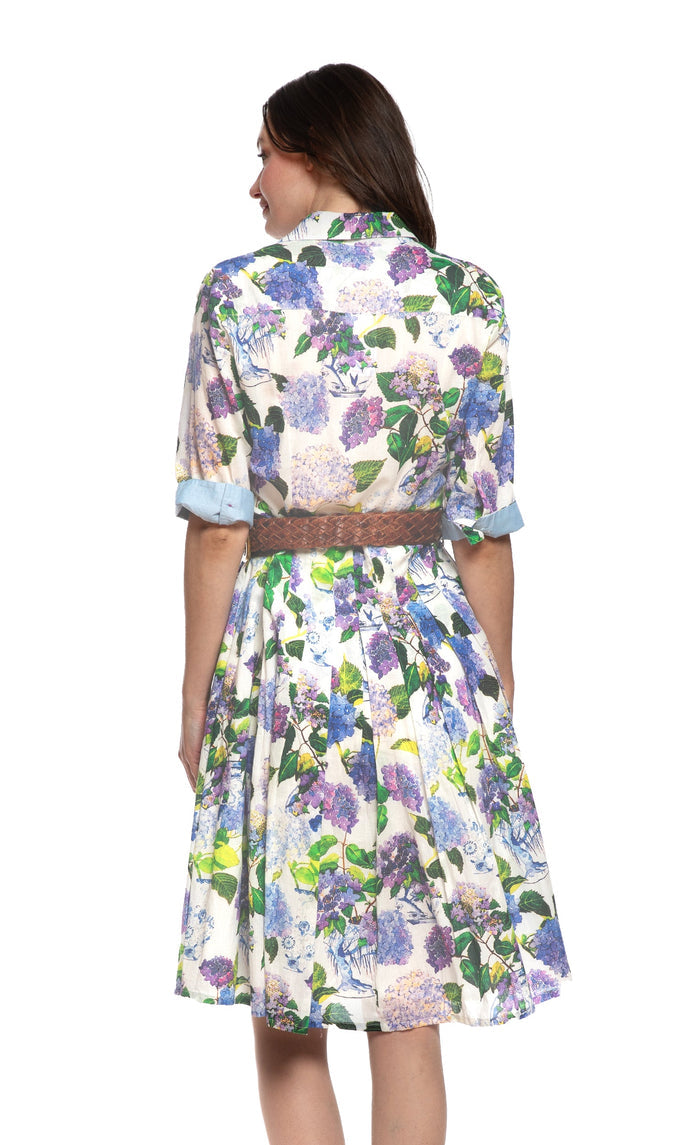 Dizzy-Lizzie Mrs Maisel Dress in Hydrangea Print available at Barbara Katz