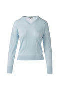 Kinross Multicolor Stripe Vee Sweater available at Barbara Katz