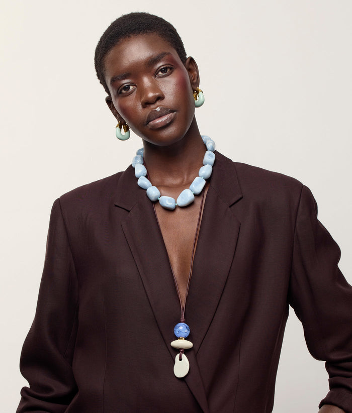 Lizzie Fortunato Museo Cord II Necklace in Sea available at Barbara Katz